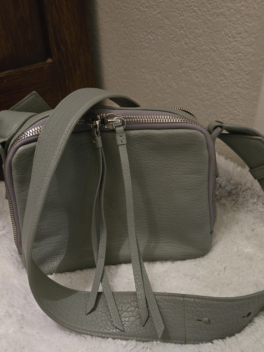 All Saints Women's Leather Crossbody Bag in Dove Gray allsaints